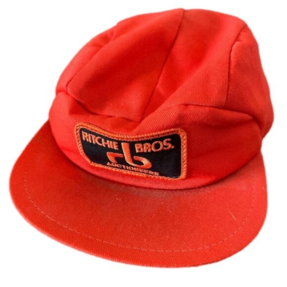 Vintage K Brand Ritchie Brothers Auctioneers Hat Orange - Picture 1 of 4